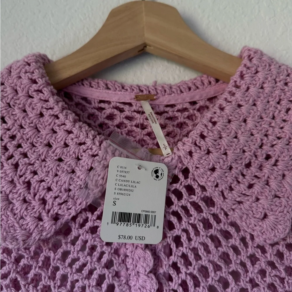 Free People Collared Crochet Cardigan - Picture 7 of 10